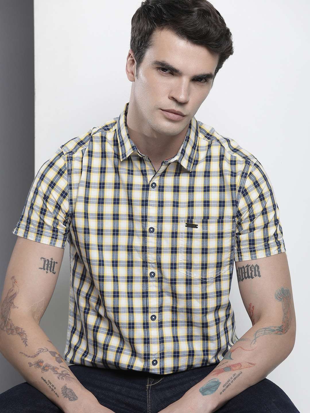 Shop Men Checked Shirt Online.