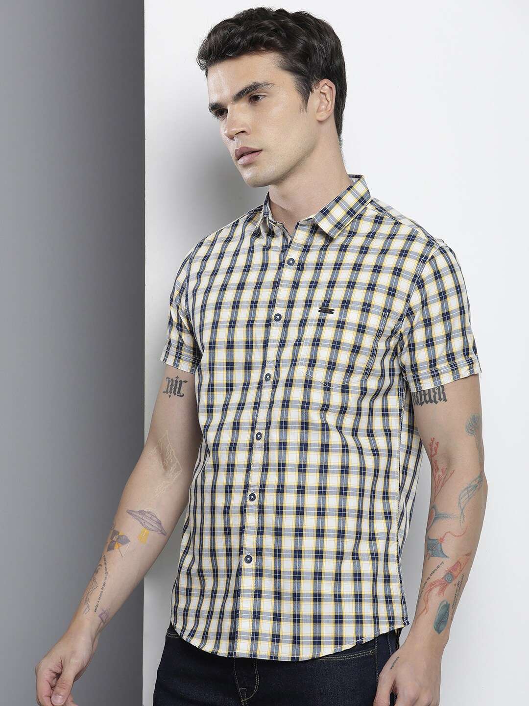 Shop Men Checked Shirt Online.