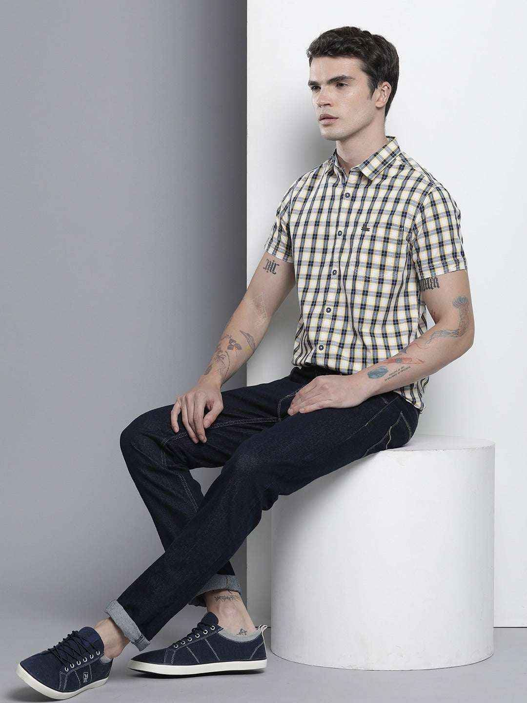 Shop Men Checked Shirt Online.