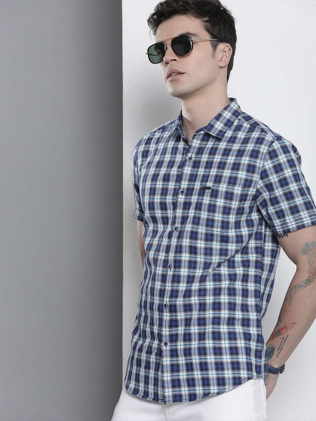 Shop Men Checked Shirt Online.