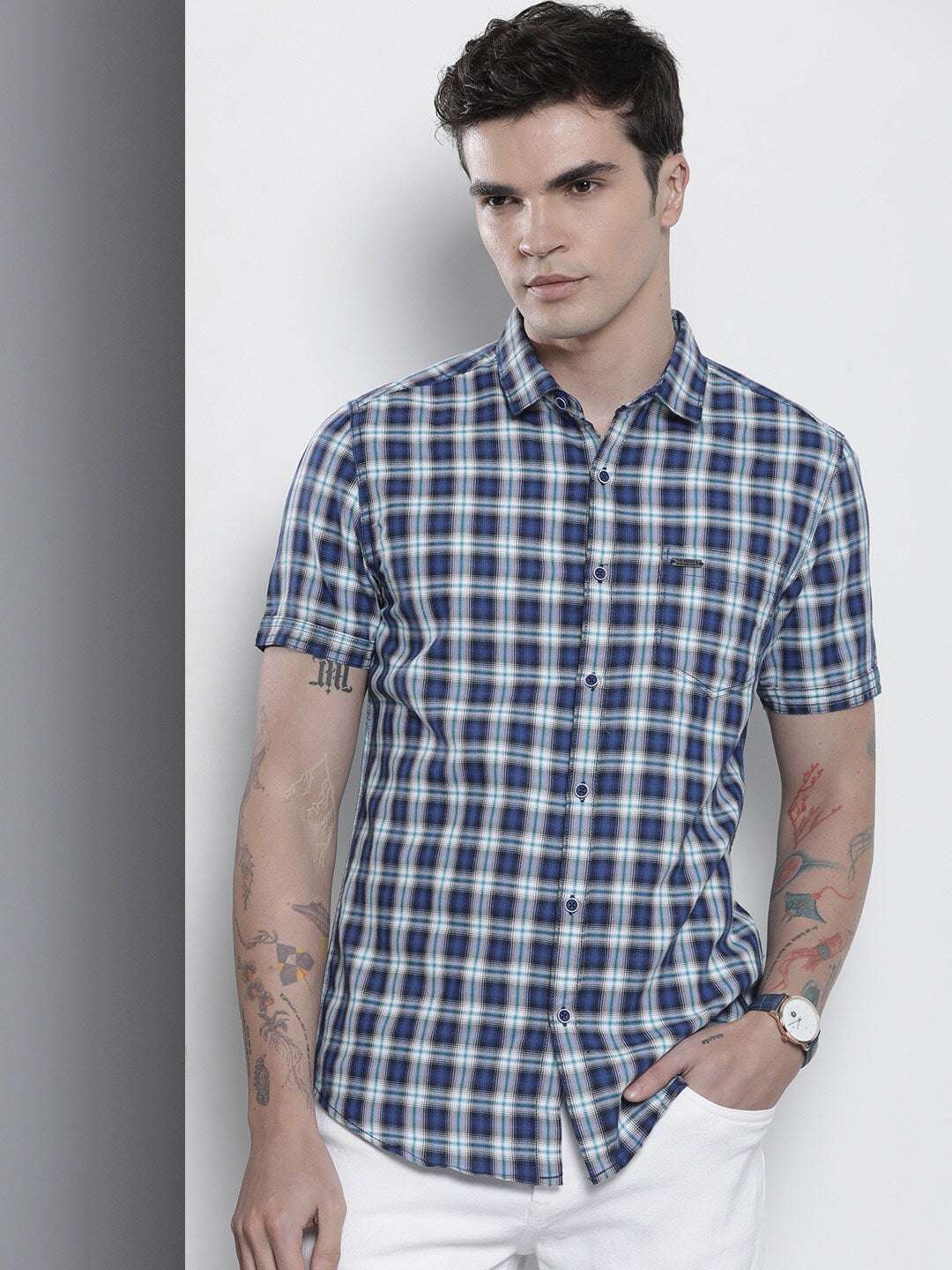 Shop Men Checked Shirt Online.