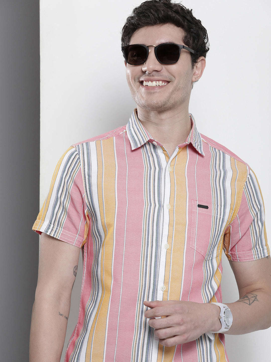 Shop Men Casual Striped Shirt Online.