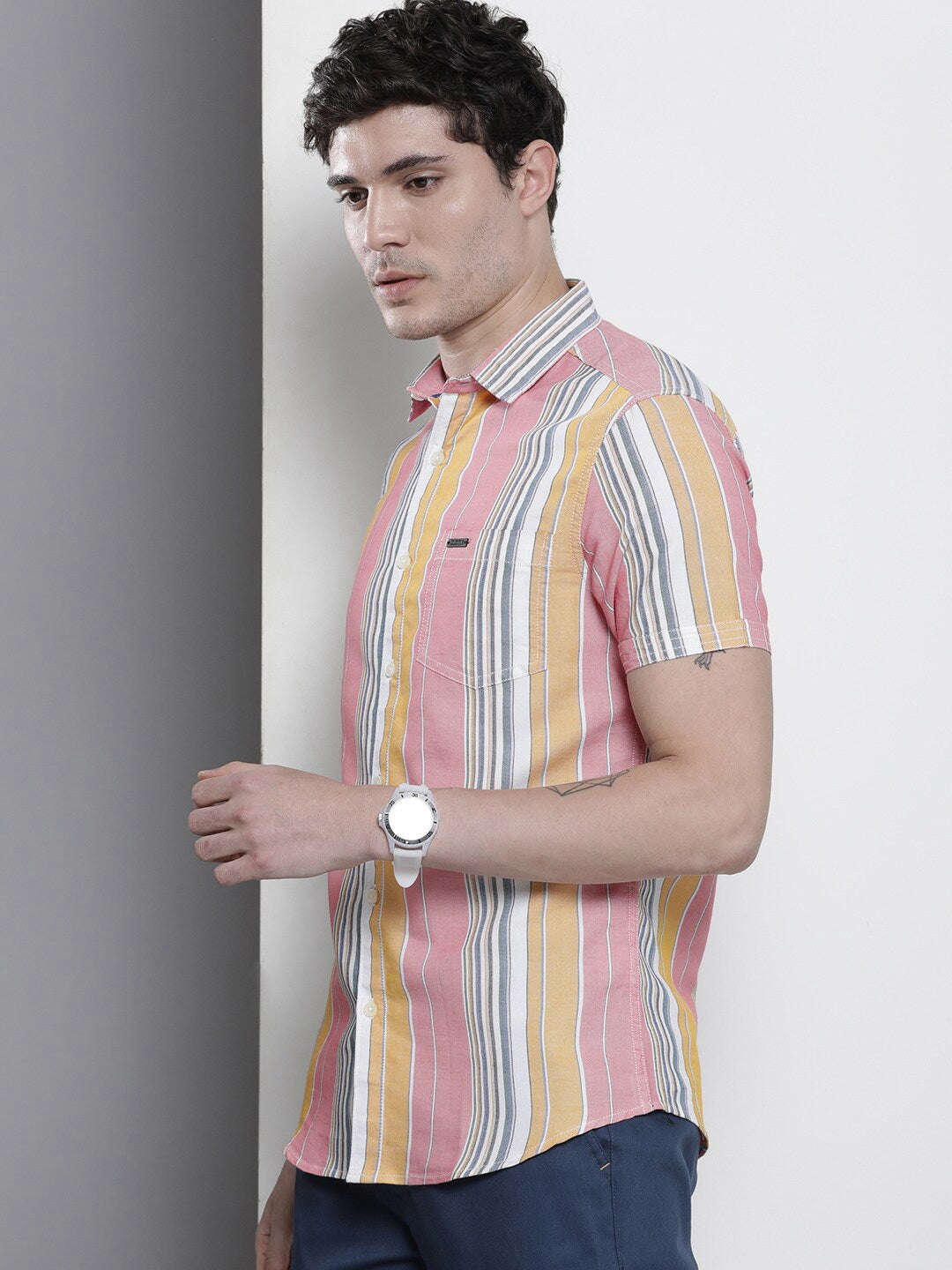 Shop Men Casual Striped Shirt Online.