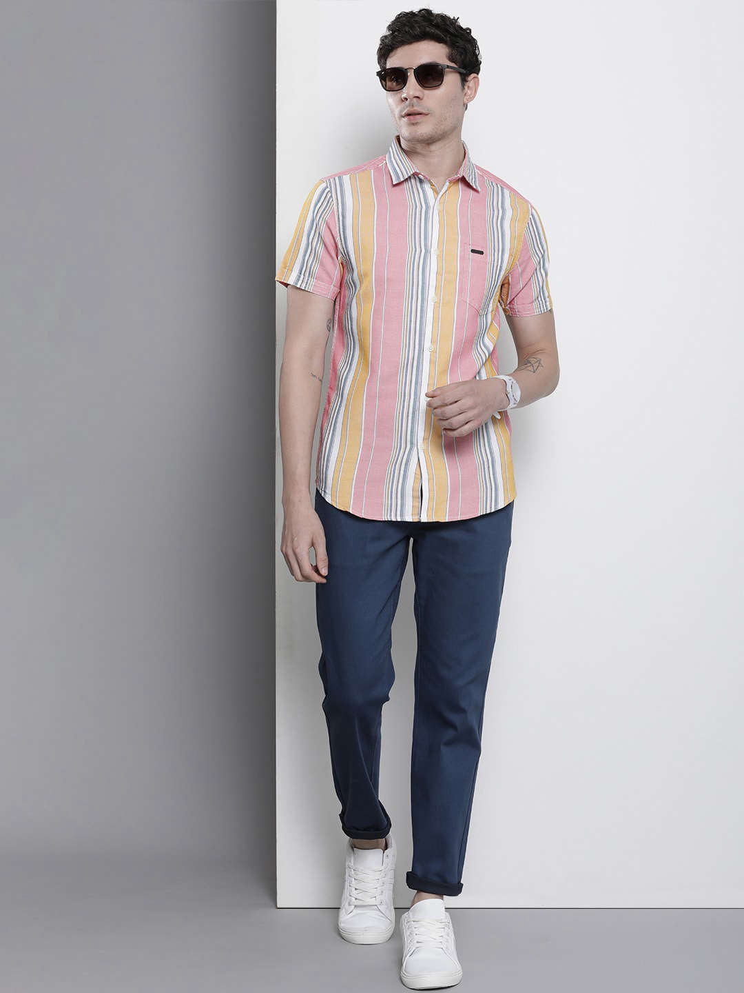 Shop Men Casual Striped Shirt Online.