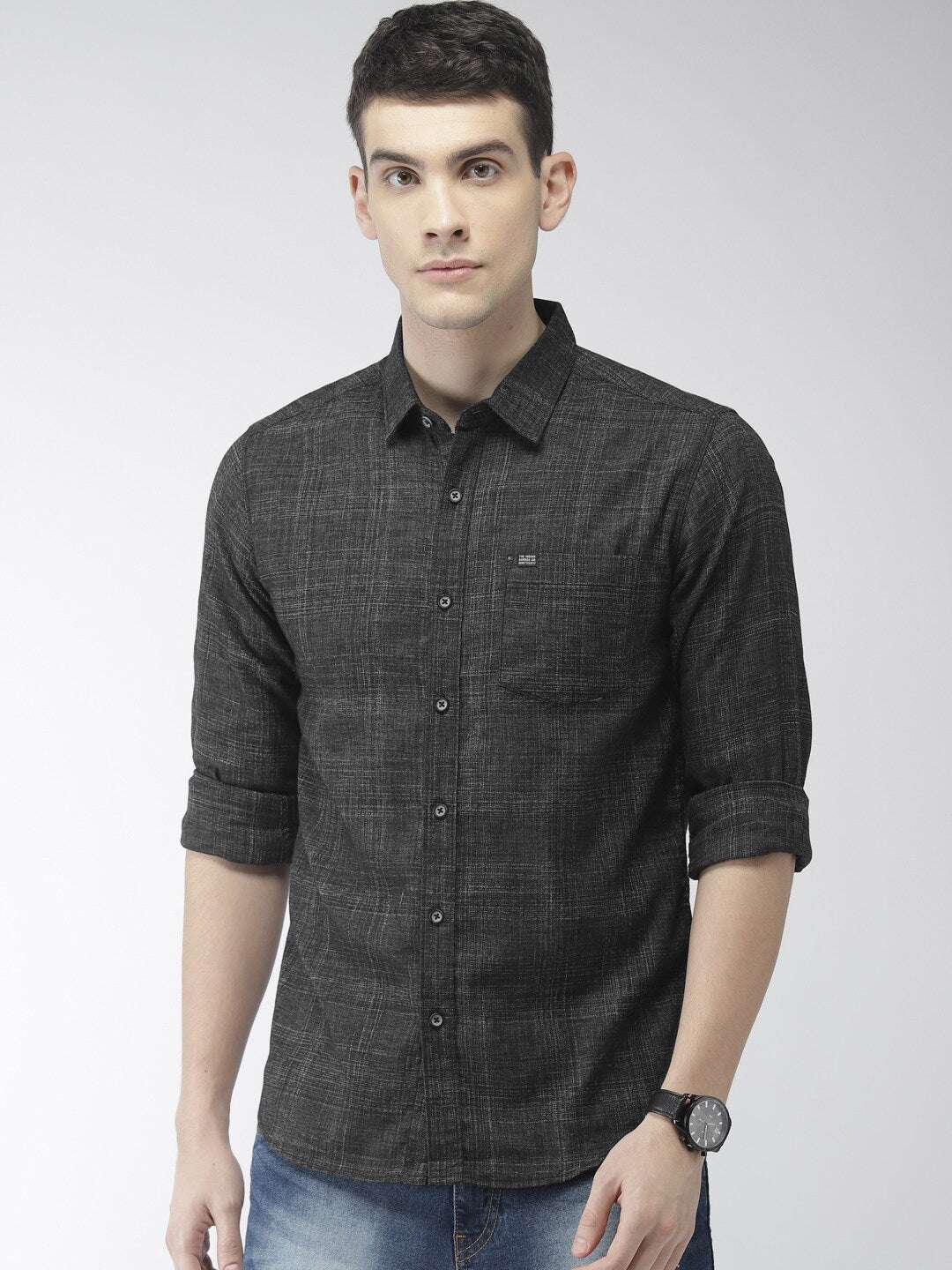 Shop Men Check Casual Shirt Online.