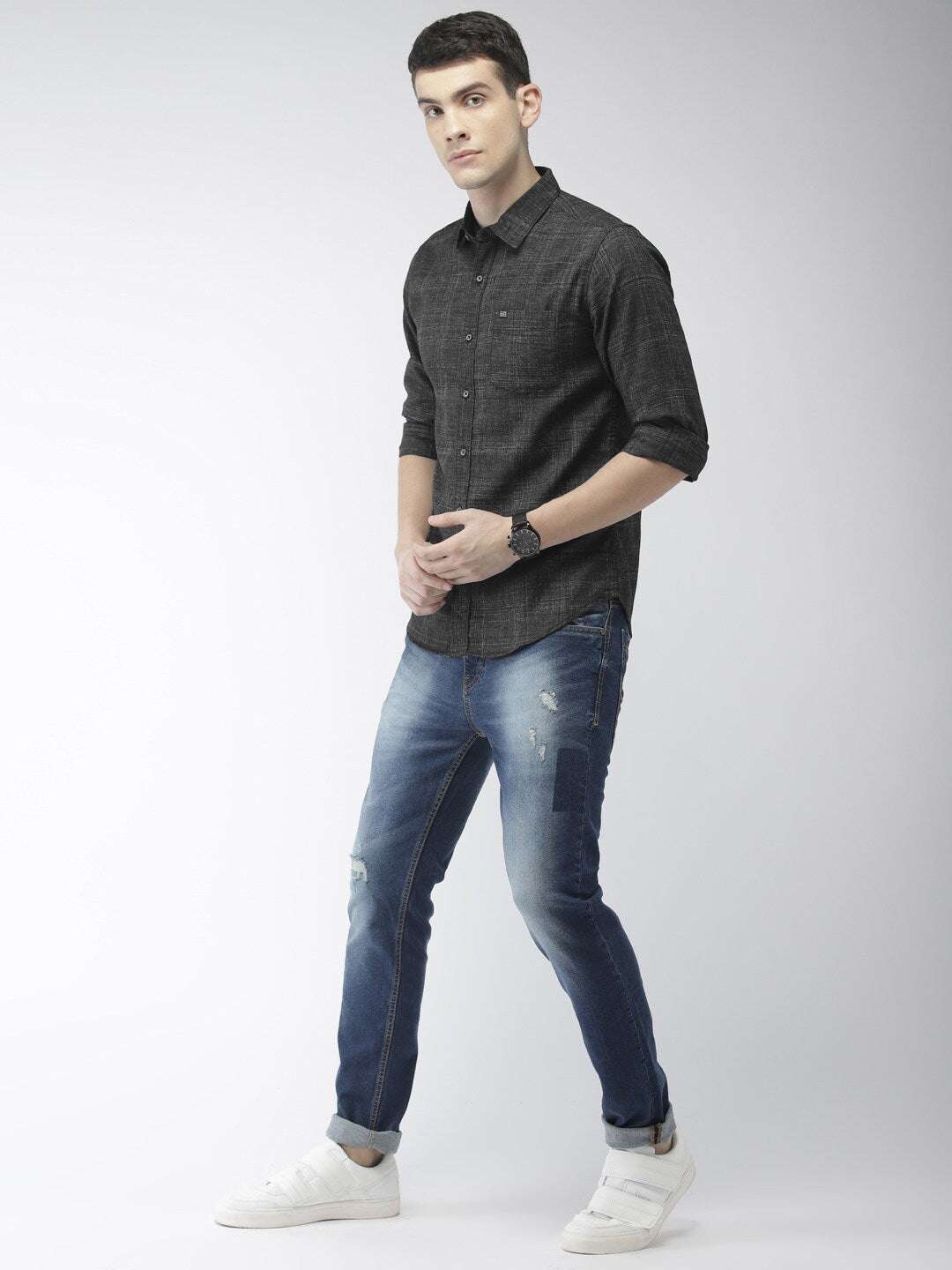 Shop Men Check Casual Shirt Online.