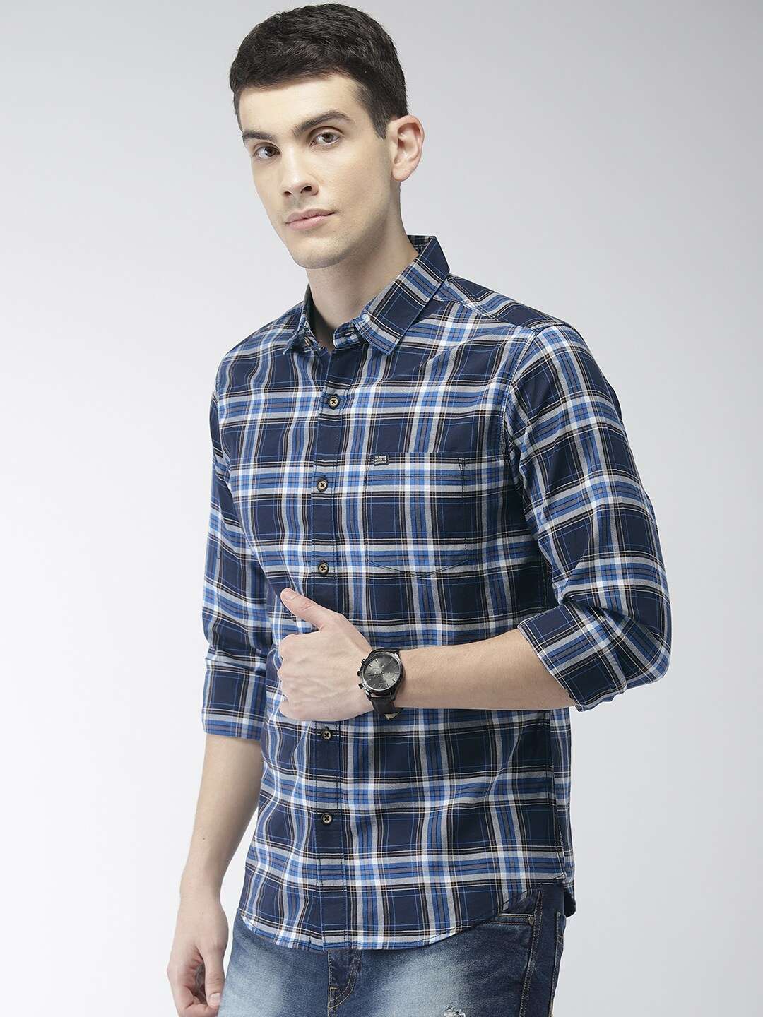 Shop Men Check Casual Shirt Online.