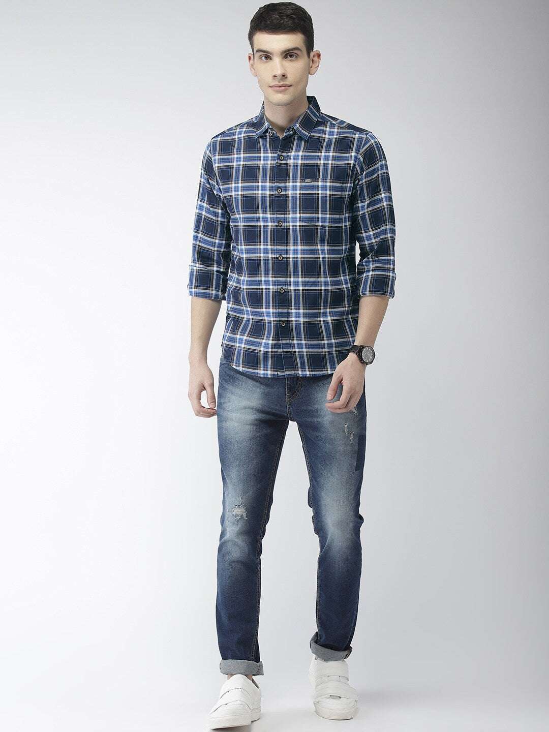 Shop Men Check Casual Shirt Online.