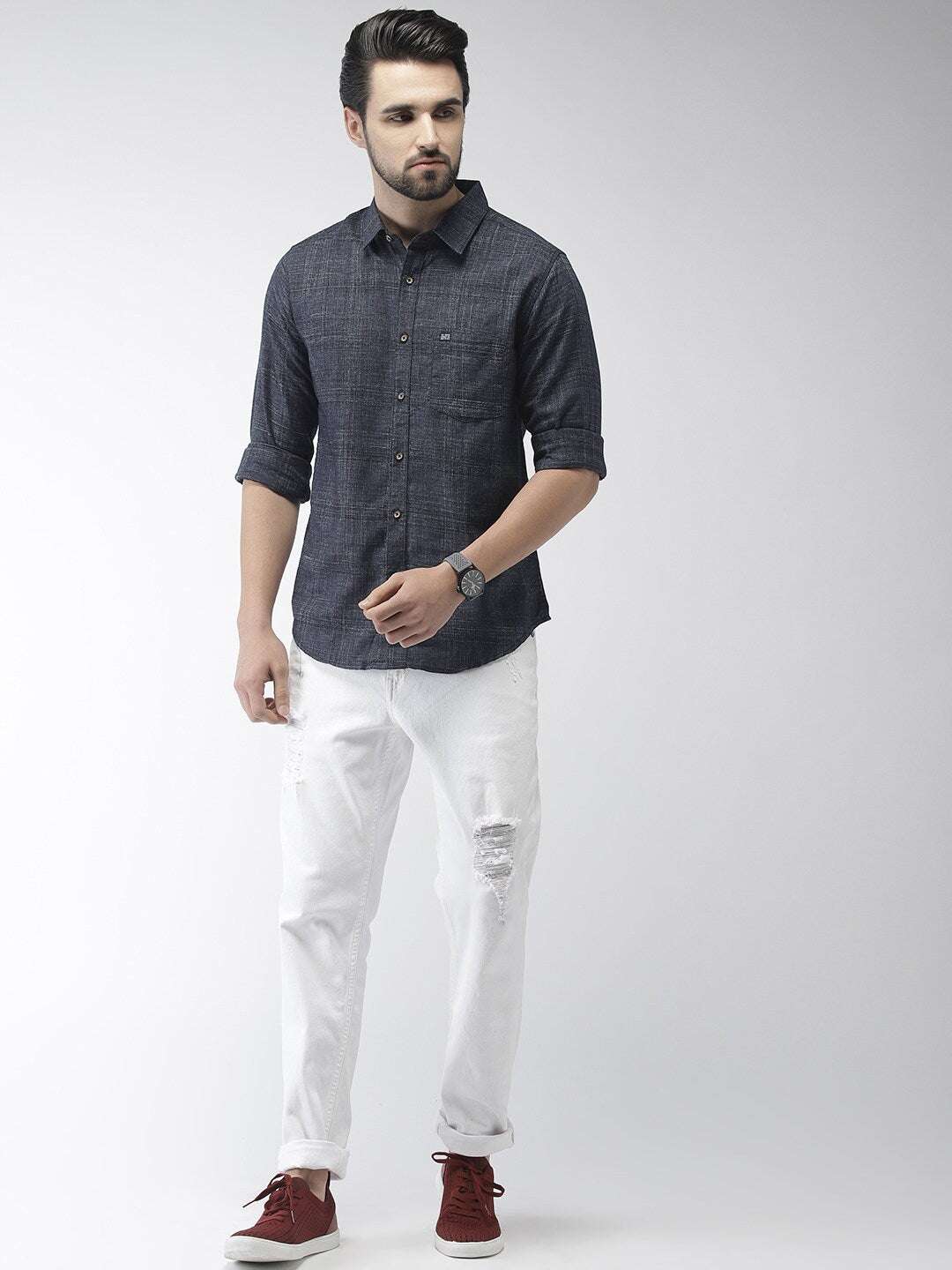 Shop Men Check Casual Shirt Online.