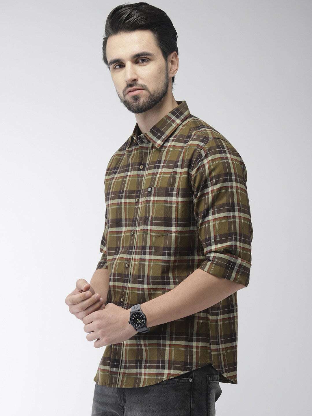 Shop Men Check Casual Shirt Online.