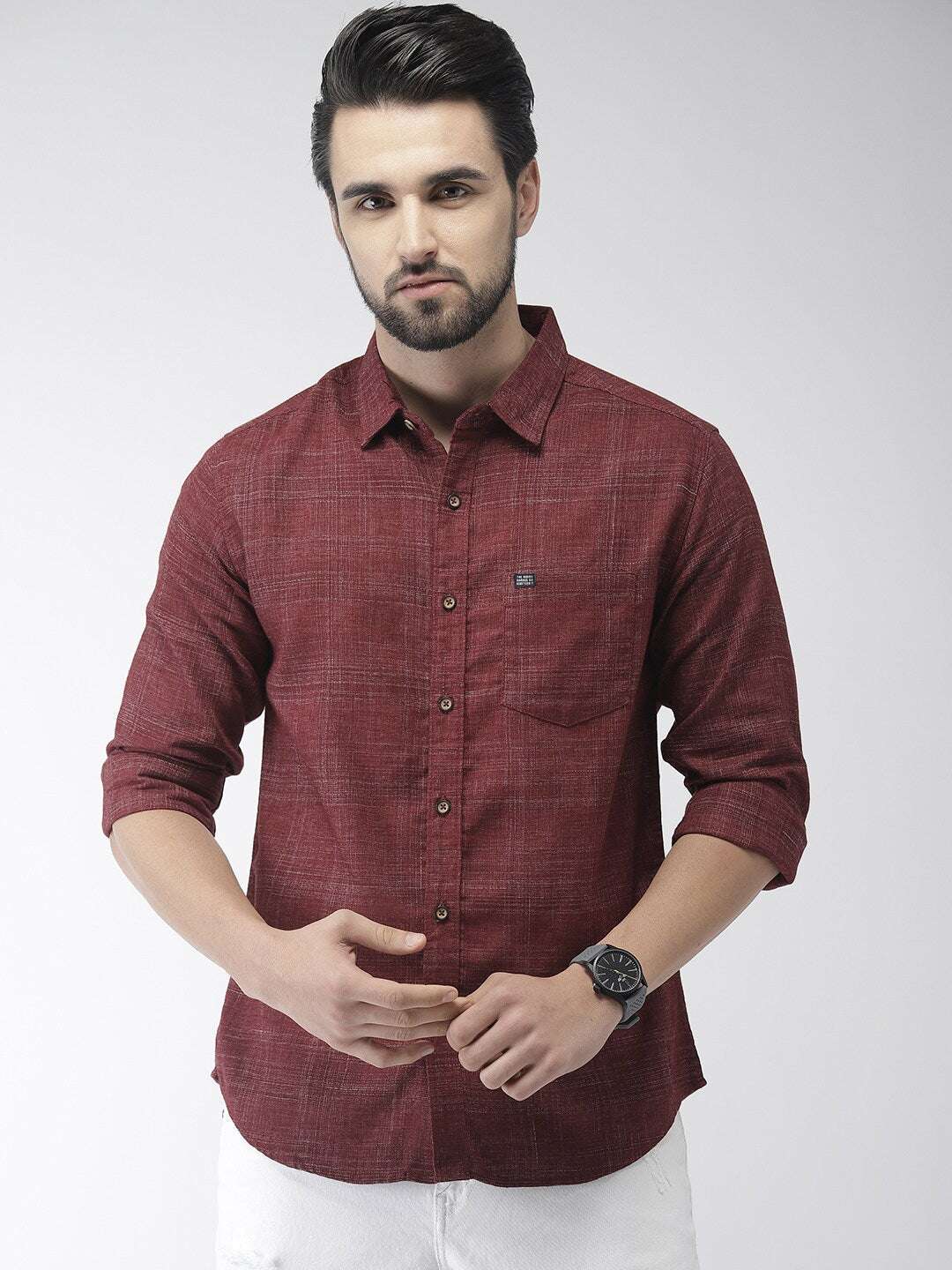 Shop Men Check Casual Shirt Online.