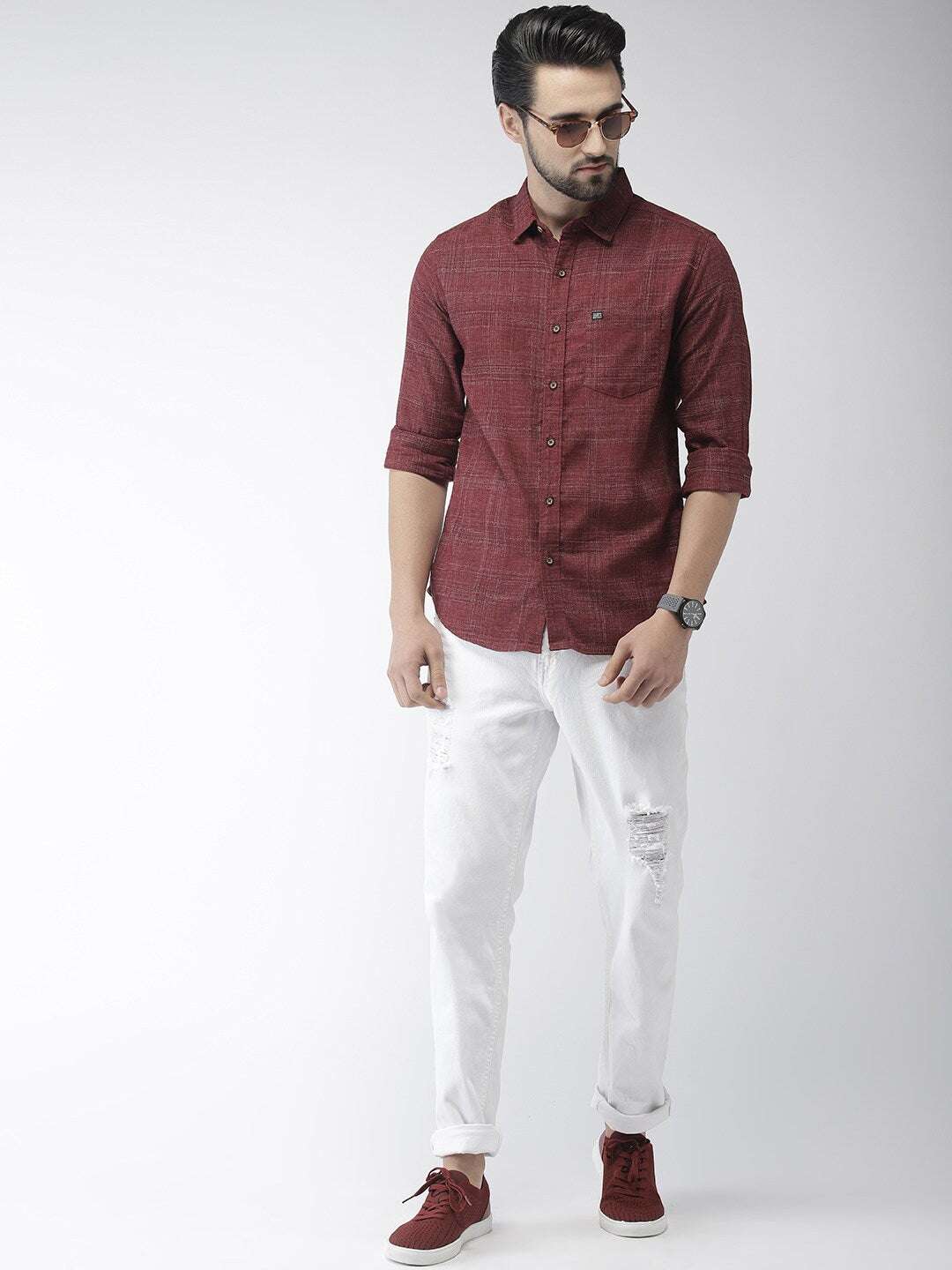 Shop Men Check Casual Shirt Online.