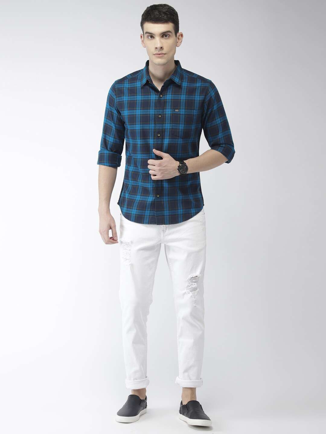 Shop Men Check Casual Shirt Online.