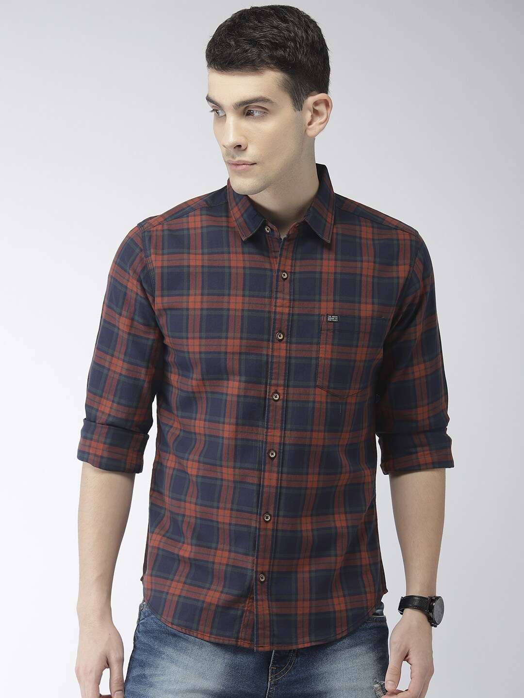 Shop Men Check Casual Shirt Online.