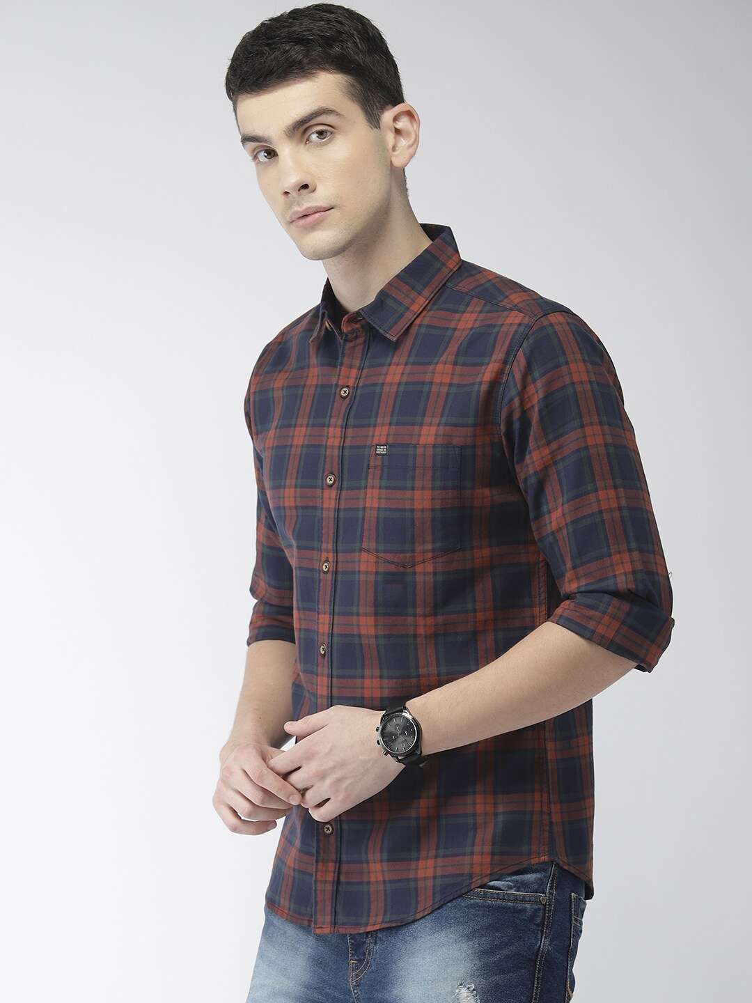 Shop Men Check Casual Shirt Online.