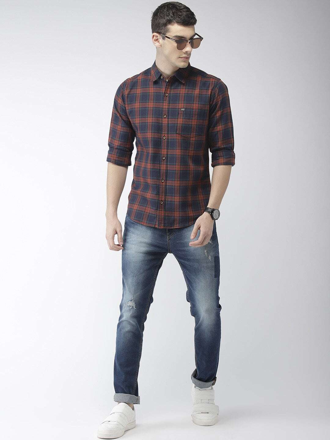 Shop Men Check Casual Shirt Online.