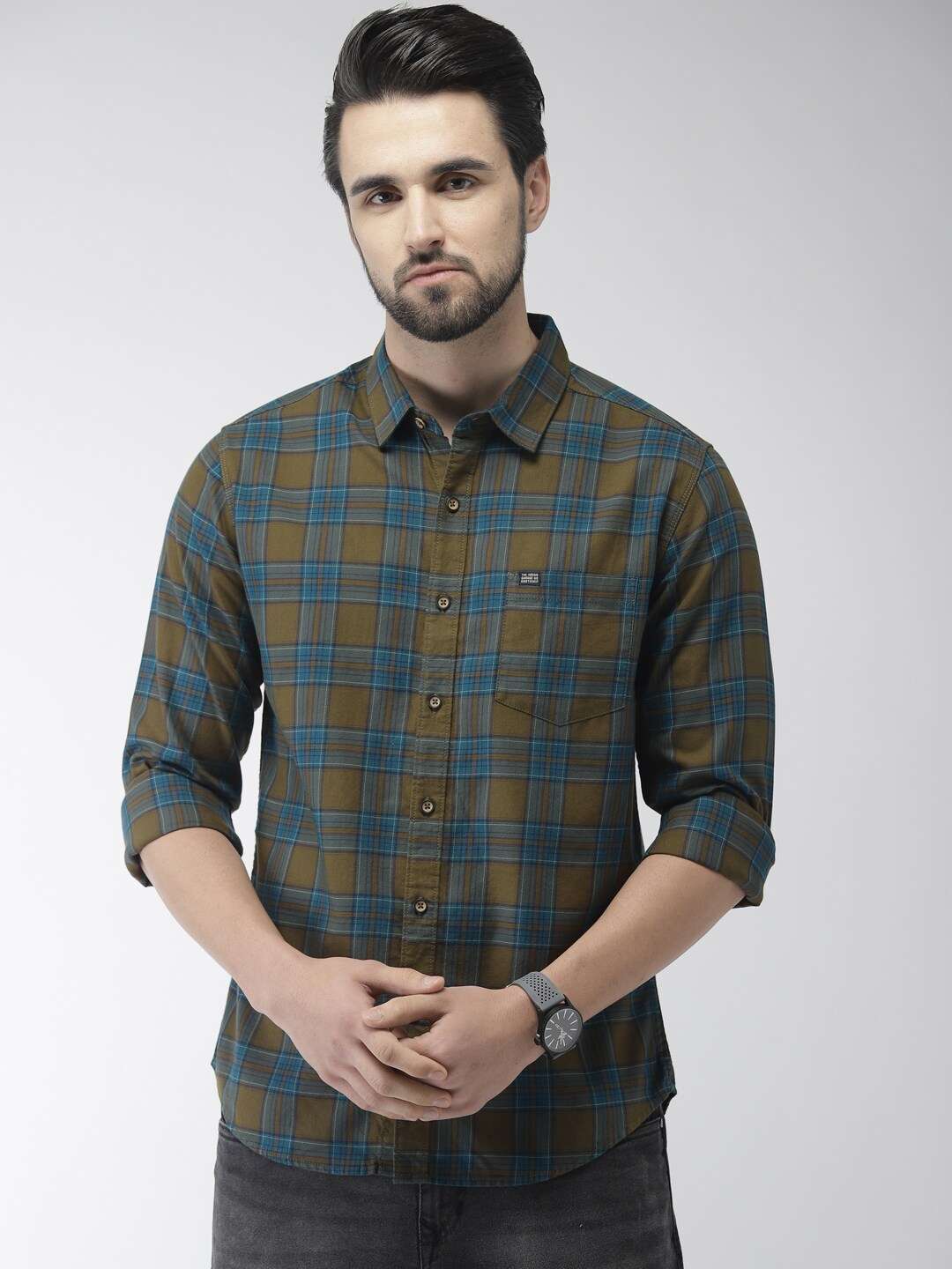 Shop Men Check Casual Shirt Online.