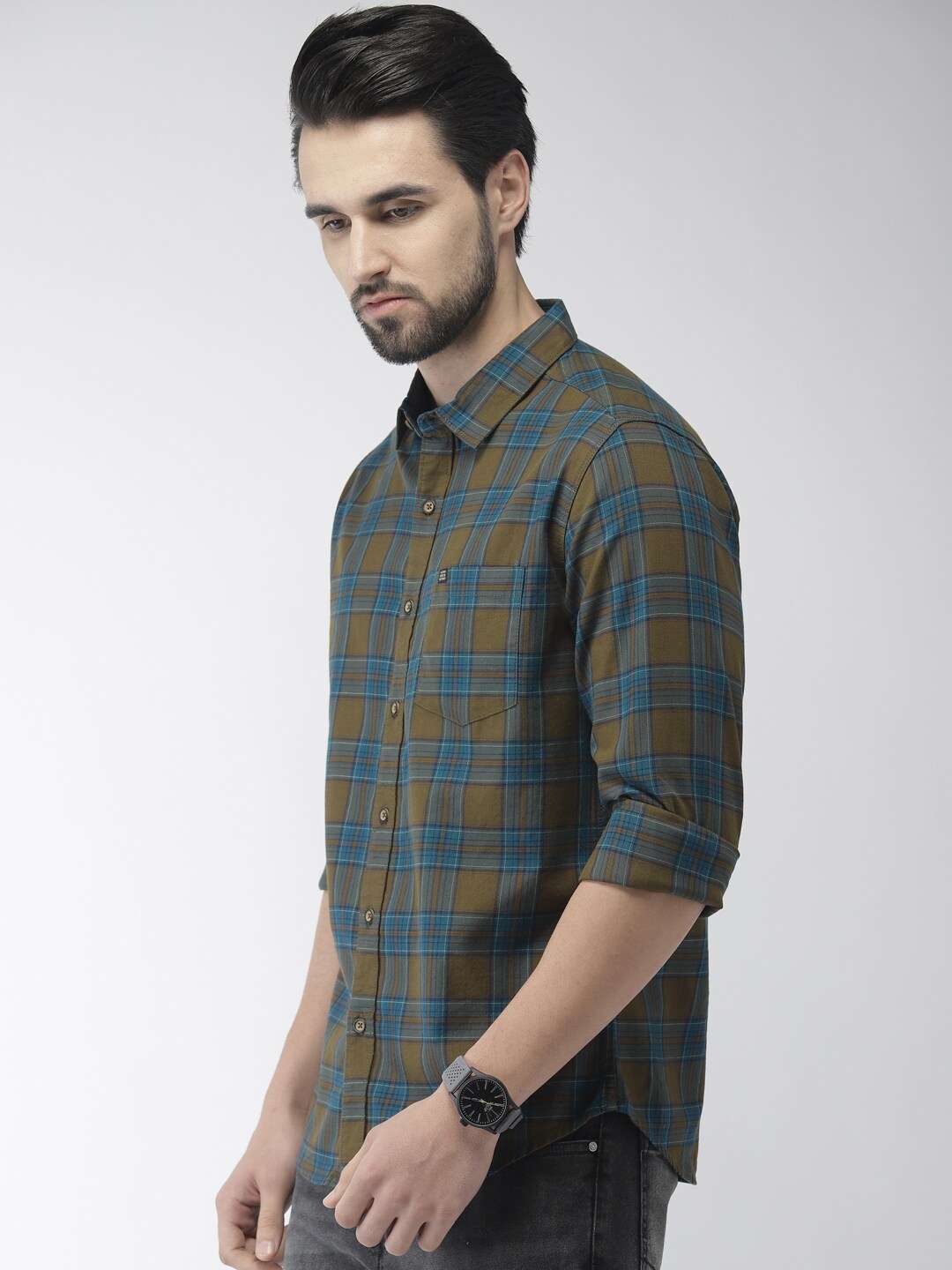 Shop Men Check Casual Shirt Online.