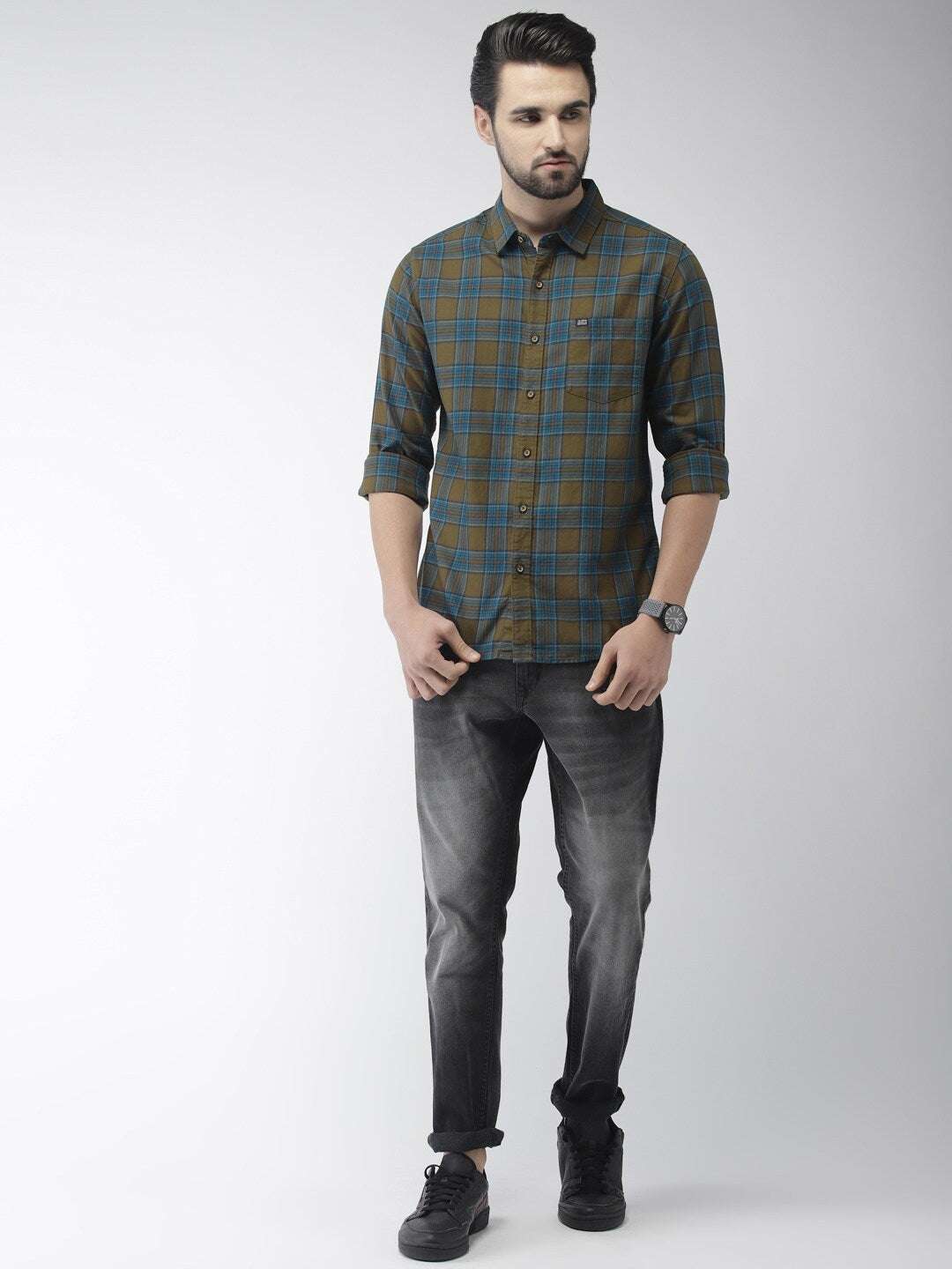 Shop Men Check Casual Shirt Online.