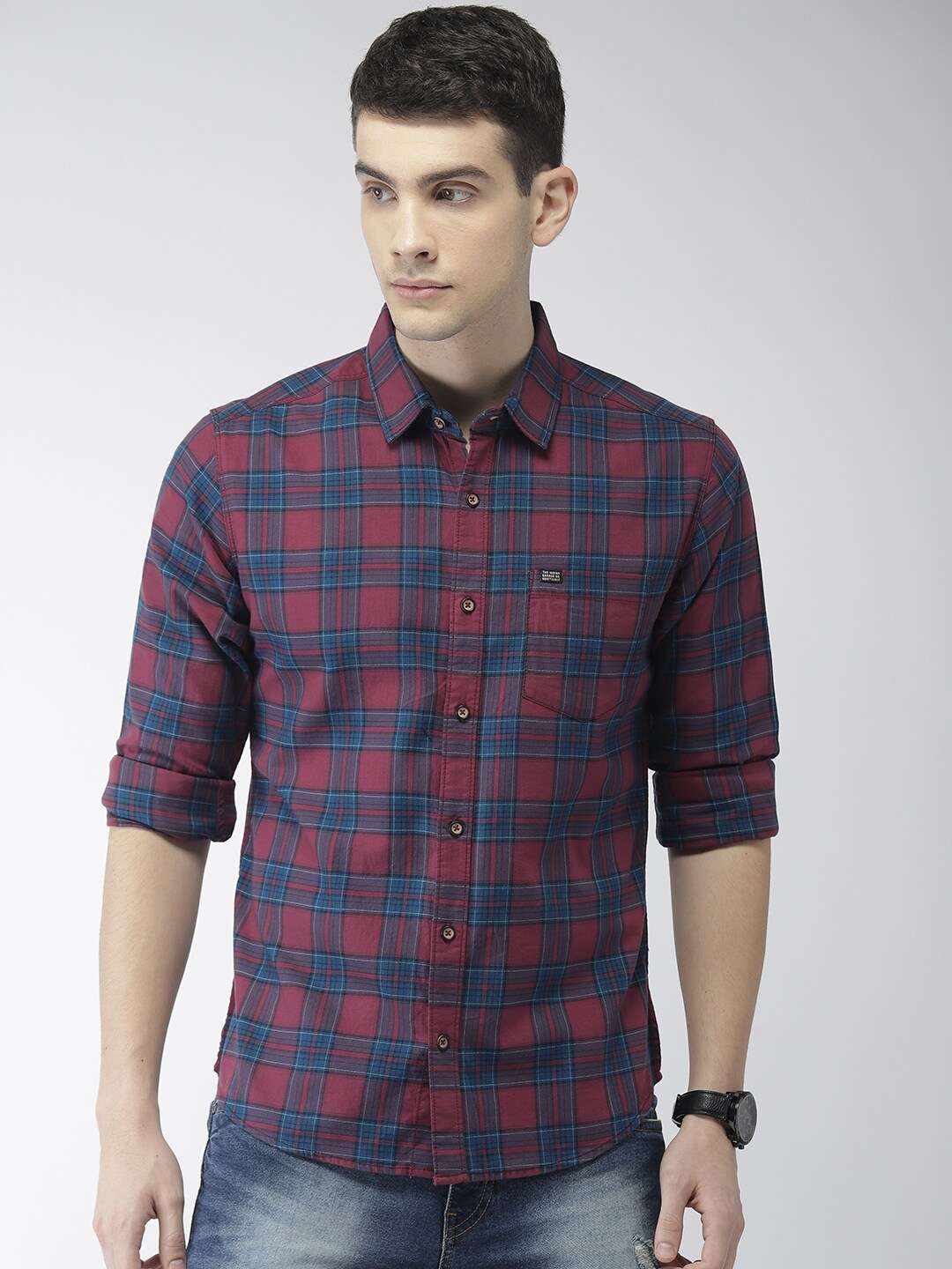 Shop Men Check Casual Shirt Online.