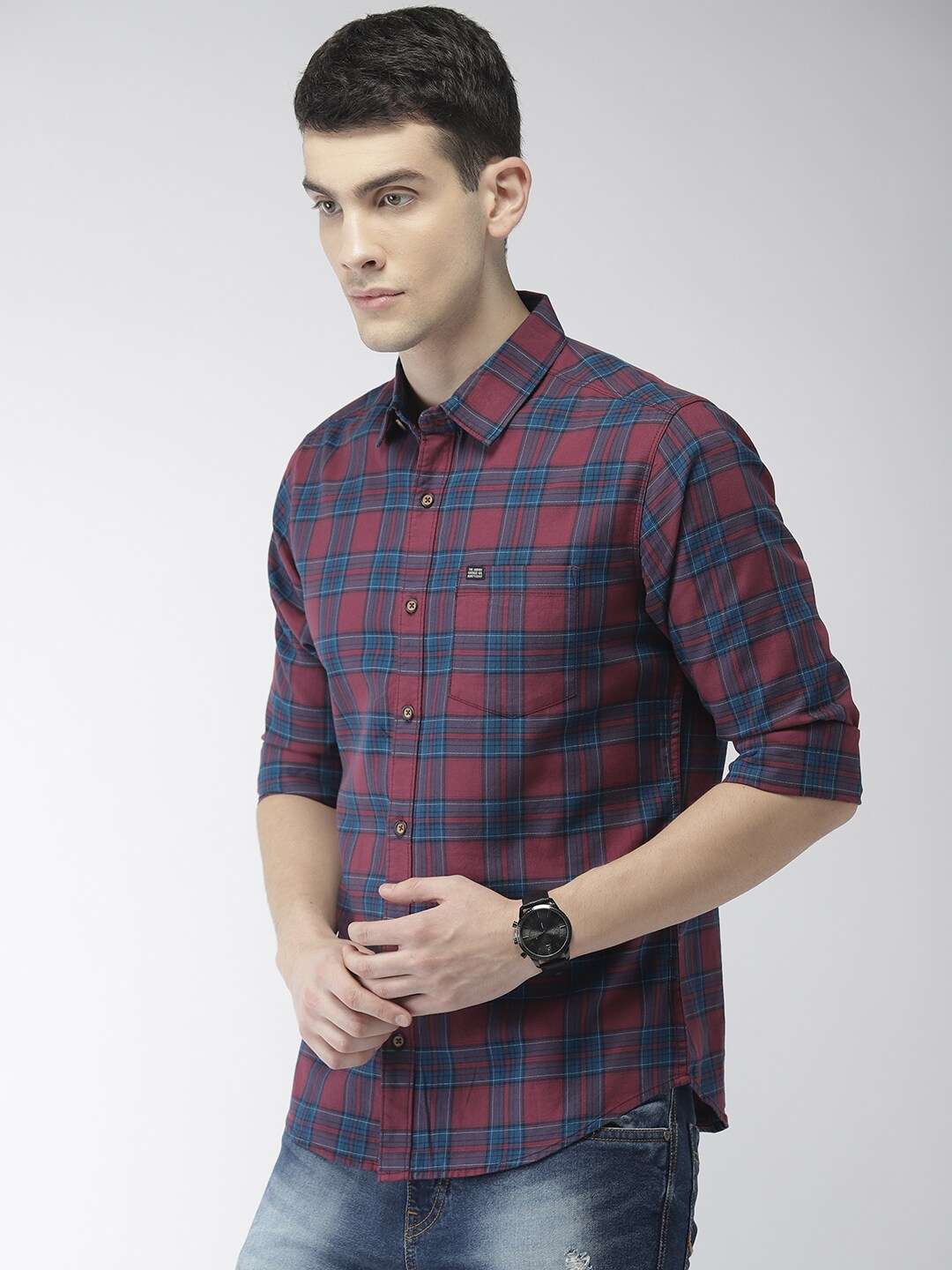 Shop Men Check Casual Shirt Online.