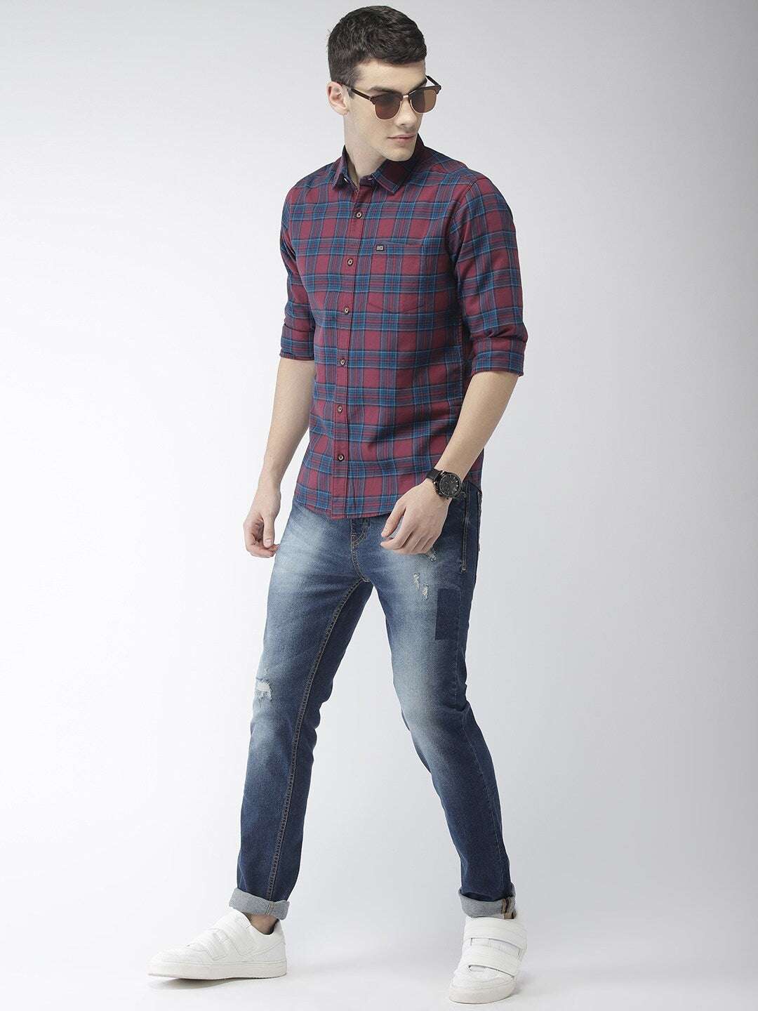 Shop Men Check Casual Shirt Online.