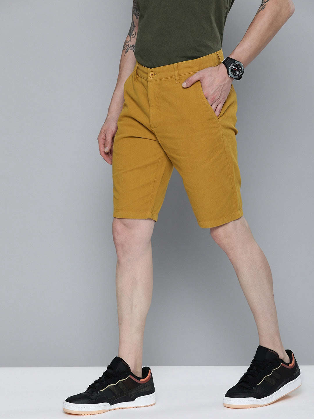 Shop Men Solid Shorts Online.