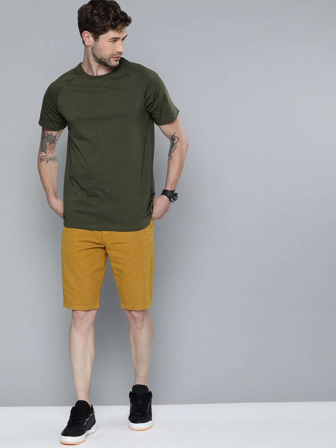 Shop Men Solid Shorts Online.