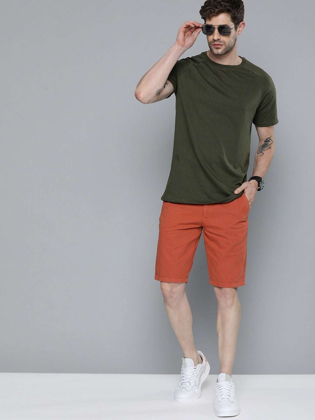 Shop Men Solid Shorts Online.