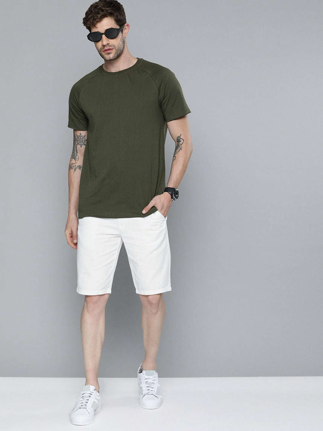 Shop Men Solid Shorts Online.