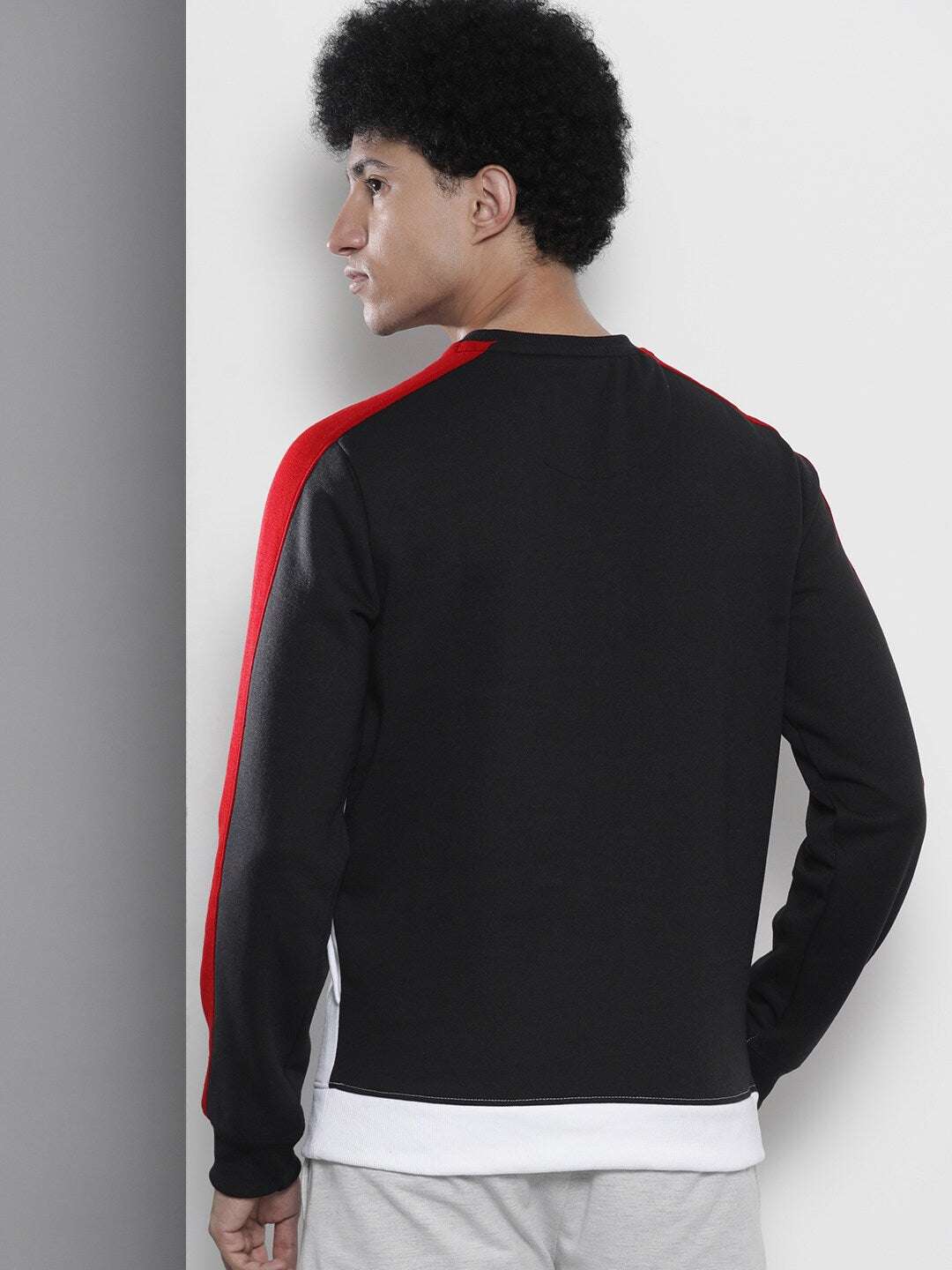 Shop Men's Colourblocked Regular Fit Sweatshirt Online.