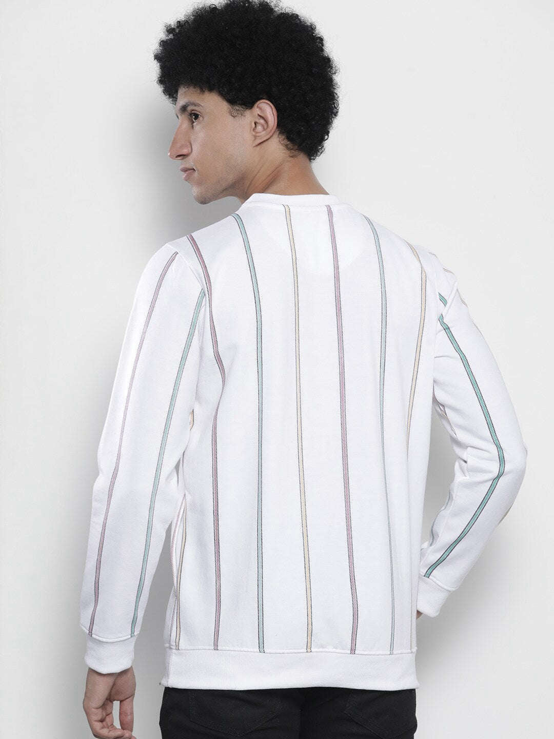 Shop Men's Striped Regular Fit Sweatshirt Online.