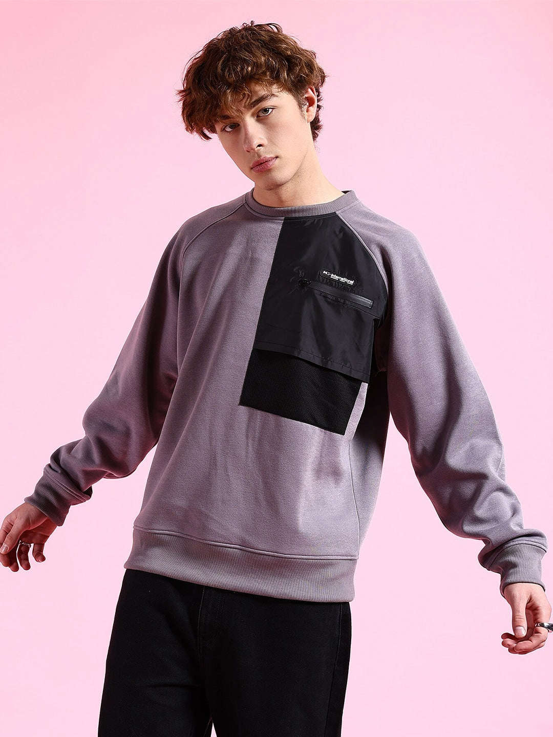 Shop Men's Solid Oversized Sweatshirt Online.