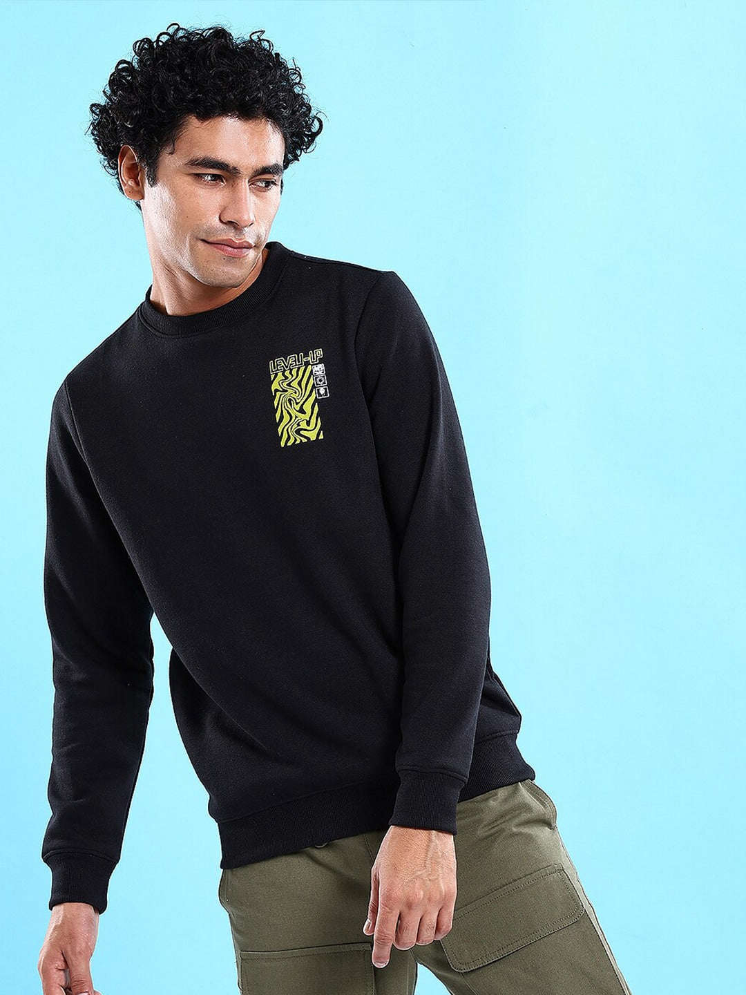 Shop Men's Back Printed Regular Fit Sweatshirt Online.