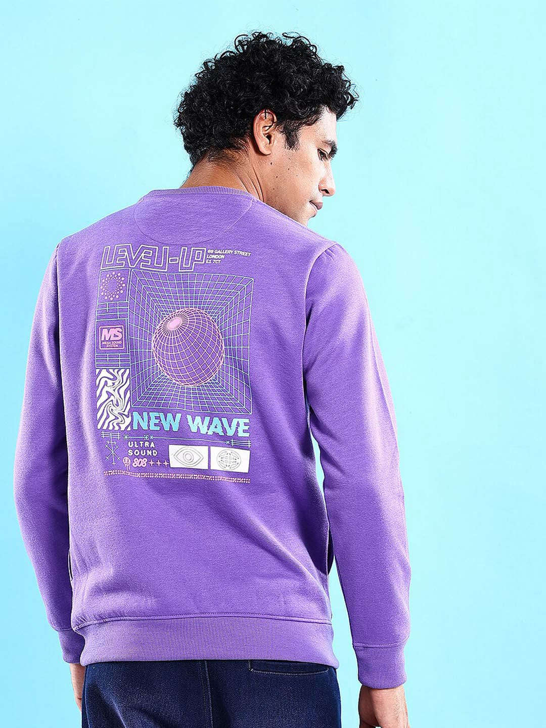 Shop Men's Back Printed Regular Fit Sweatshirt Online.