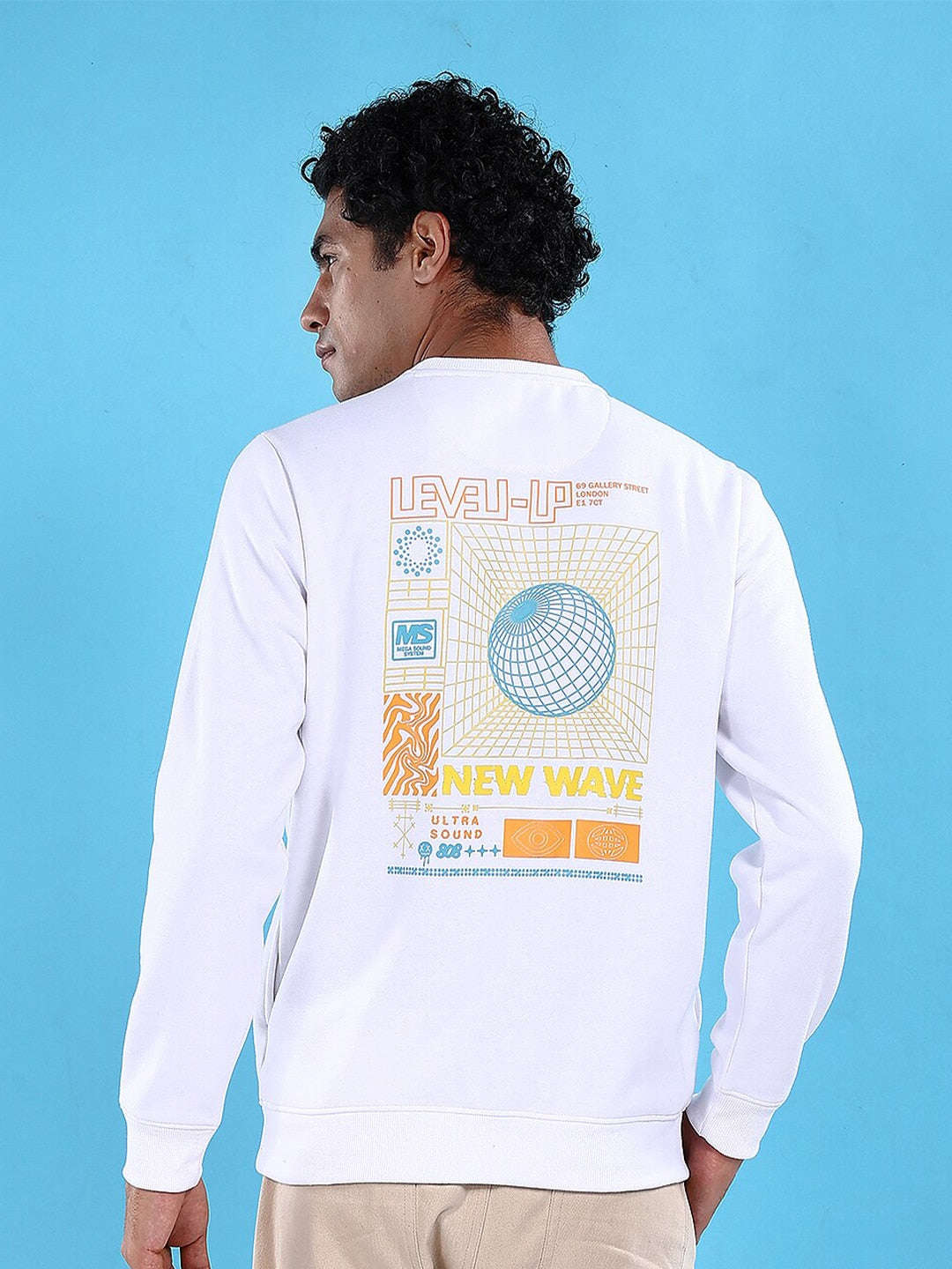 Men's Back Printed Regular Fit Sweatshirt