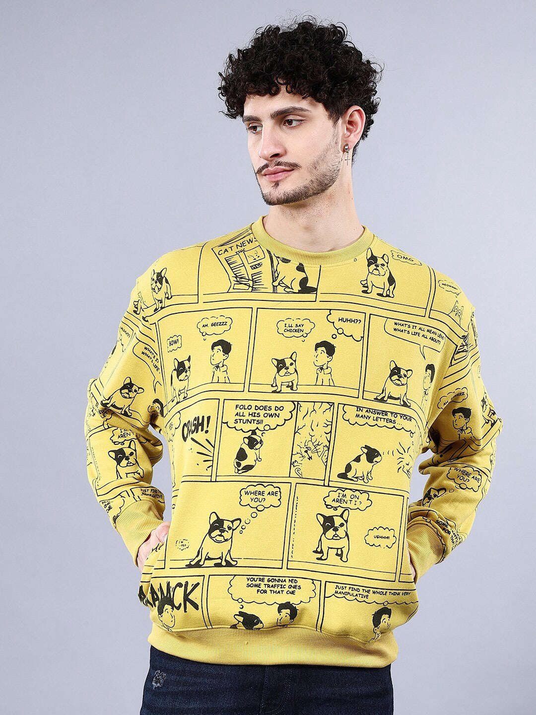 Shop Men's Printed Oversized Sweatshirt Online.