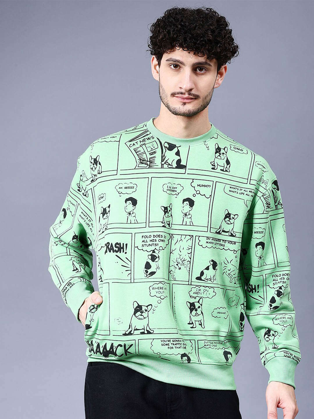 Shop Men's Printed Oversized Sweatshirt Online.