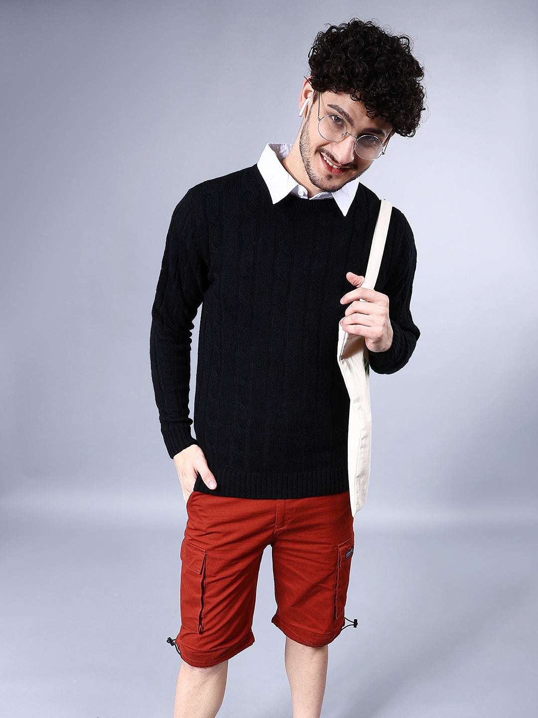 Shop Men's Knitted Regular Fit Sweater Online.