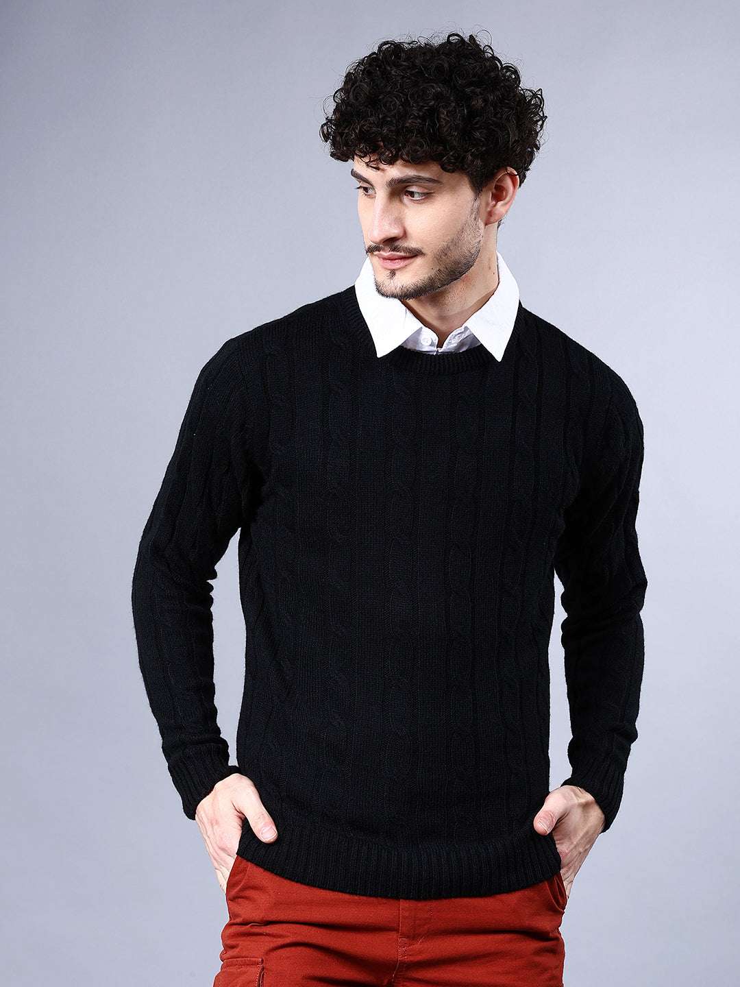 Shop Men's Knitted Regular Fit Sweater Online.