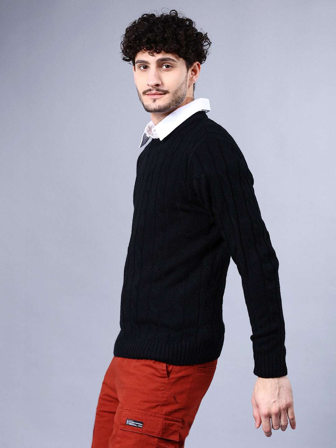 Shop Men's Knitted Regular Fit Sweater Online.