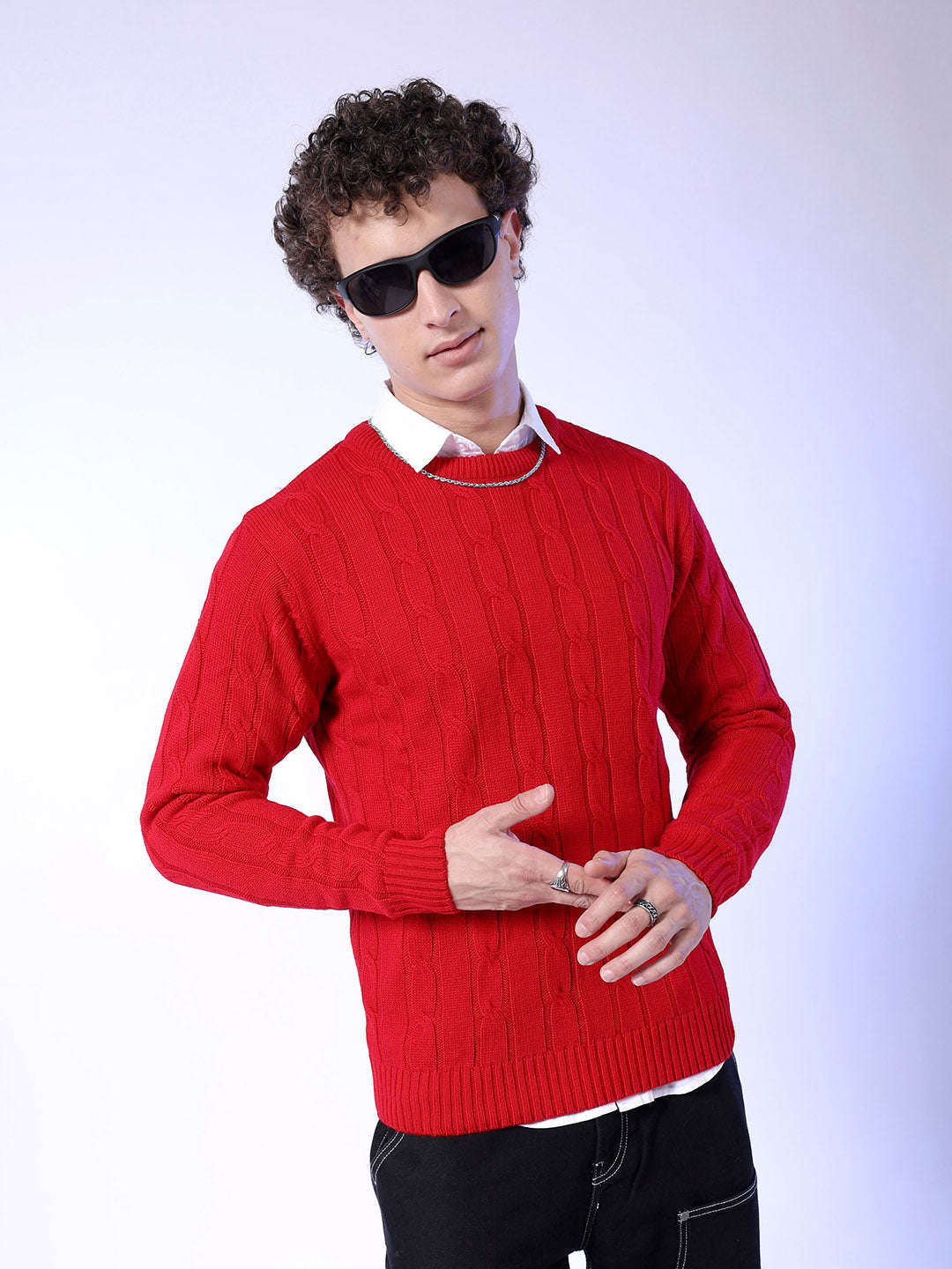 Shop Men's Knitted Regular Fit Sweater Online.