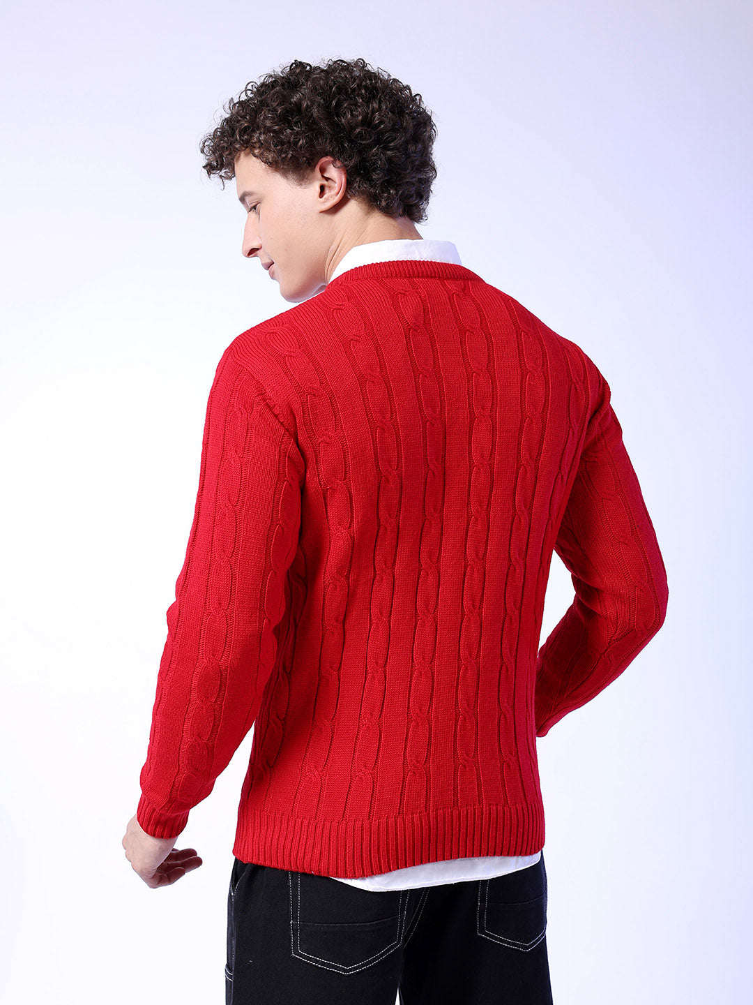 Shop Men's Knitted Regular Fit Sweater Online.