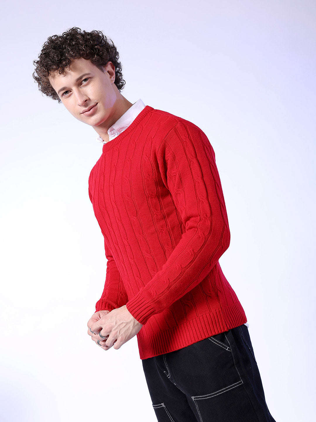 Shop Men's Knitted Regular Fit Sweater Online.