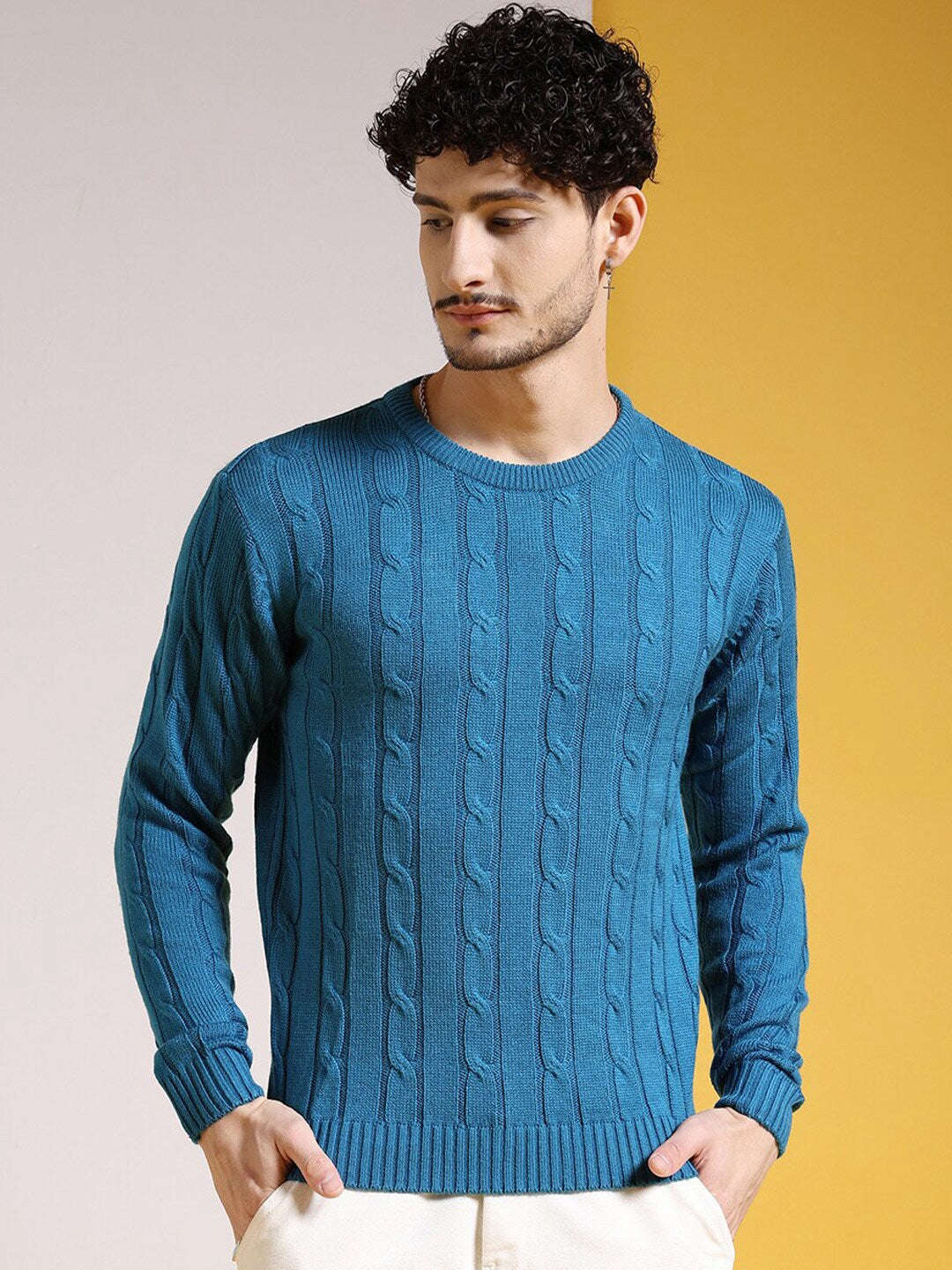 Shop Men's Knitted Regular Fit Sweater Online.