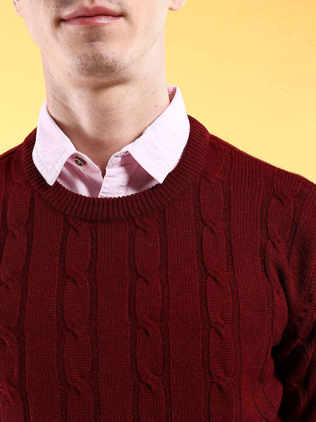 Shop Men's Knitted Regular Fit Sweater Online.