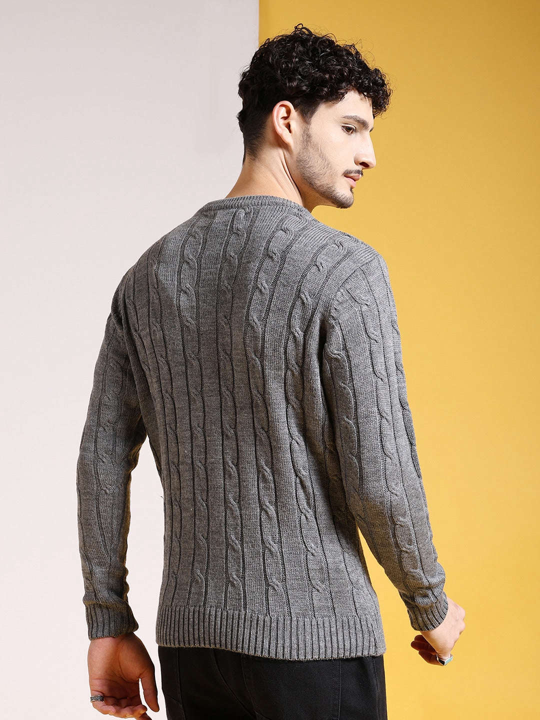 Shop Men's Knitted Regular Fit Sweater Online.