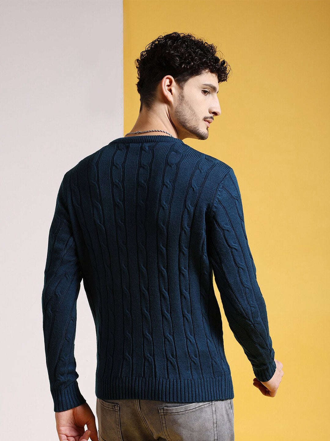 Shop Men's Knitted Regular Fit Sweater Online.