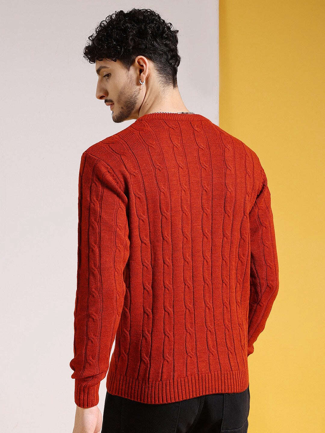 Shop Men's Knitted Regular Fit Sweater Online.