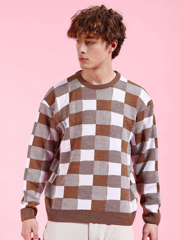 Shop Men's Checked Oversized Sweater Online.